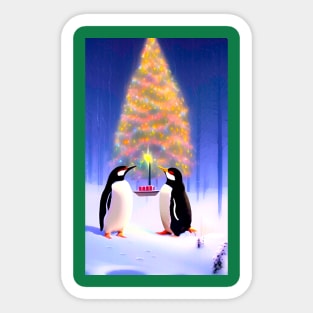 A Penguins Christmas Sticker